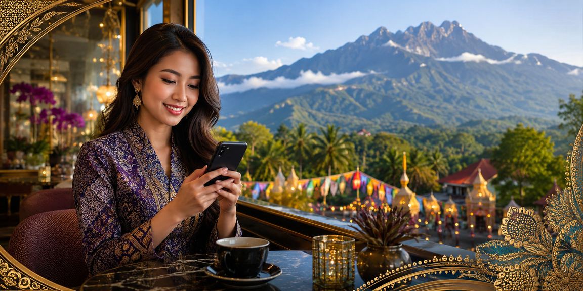 Pengguna Malaysia di Sabah bermain kasino mudah alih bergaya batik di platform permainan popular mahjong
